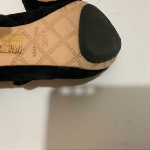 New L.A.M.B Heels Platform Strappy Buckles Suede Black Gwen Stefani New - Picture 9 of 15